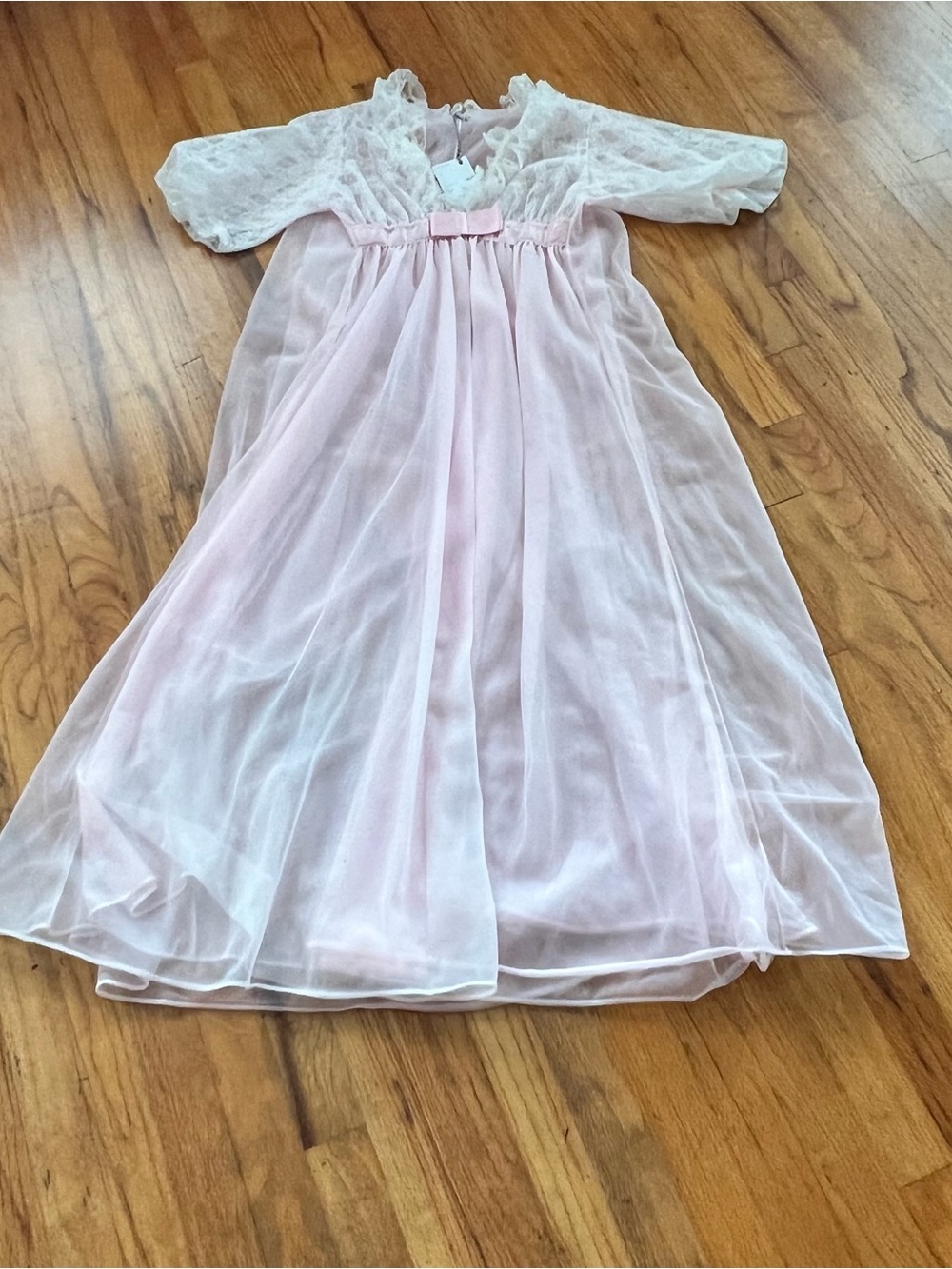 Vintage Pink Lace & Chiffon Robe